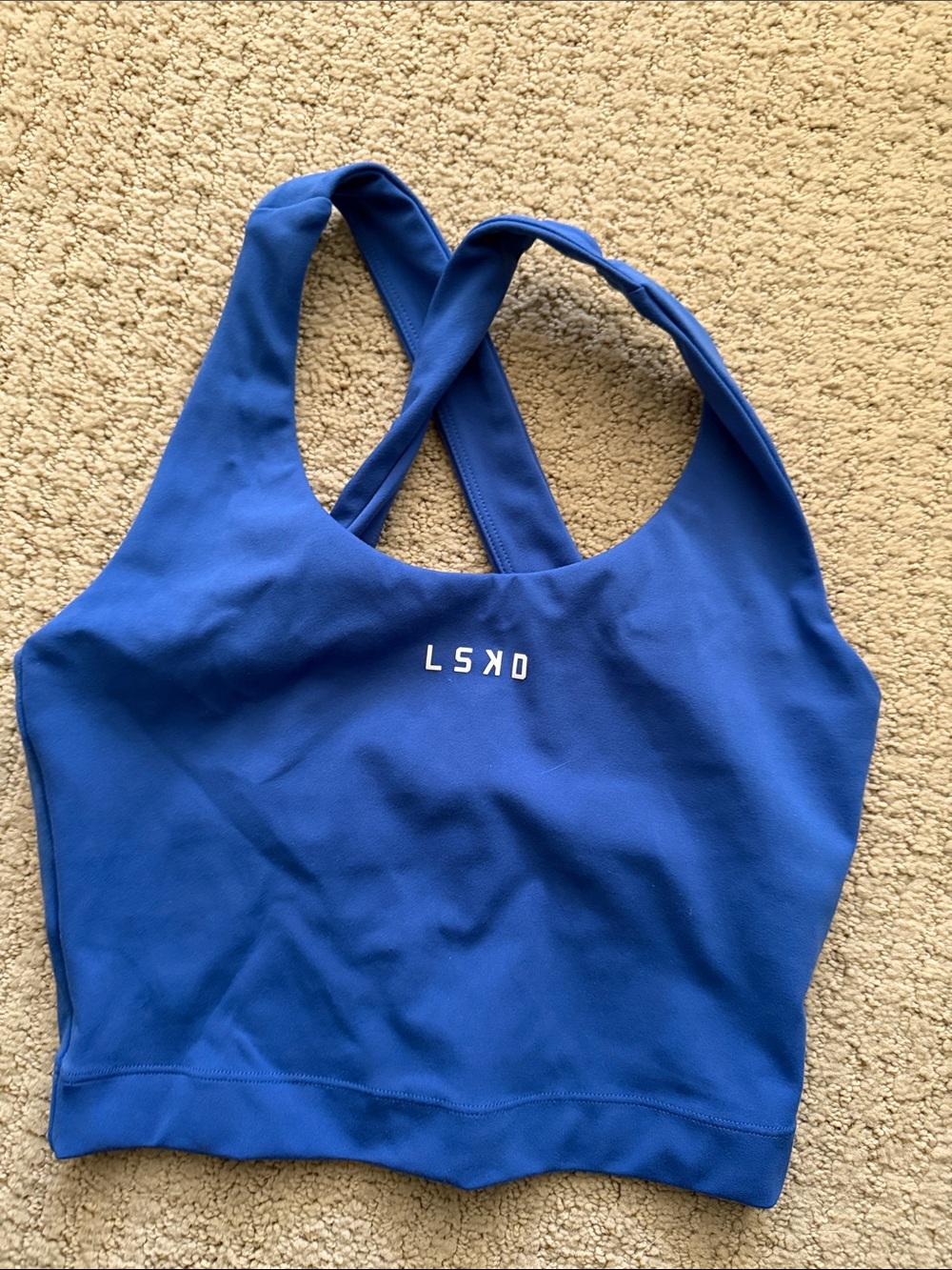 LSKD Women's Blue Workout Crop Top